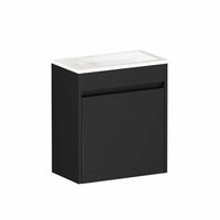 mueble de bano 46 cm - amplio espacio de almacenamiento con puerta soft-close - negro