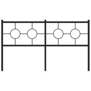 Cabecero Cama Mueble De Dormitorio De Metal 150 Cm Negro M02_0007073