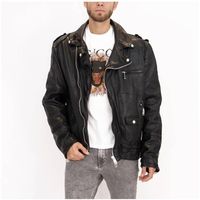 delan cazadora de cuero v309 para hombre