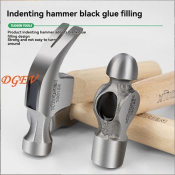 Martillo Pequeño DGEV de Acero con Alto Contenido de Carbono, Mango Corto de Madera Maciza, Cabeza Octogonal o Redonda, Herramienta Manual Pequeña