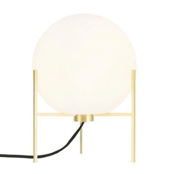 Lámpara trípode en metal vidrio blanco 29cm