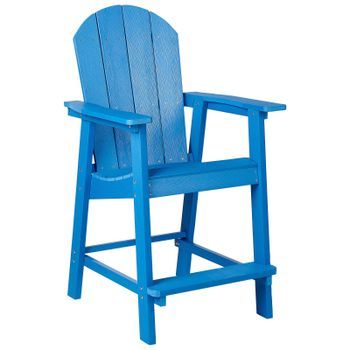 Silla De Bar Tumbona De Madera Plástica Para Patio Jardín Azul Adirondack