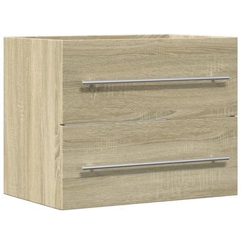 Armario Para Lavabo Aglomerado Roble Sonoma 60x38,5x48 Cm Vidaxl