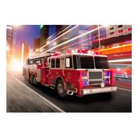 papel pintado 3d - camion de bomberos 250x175 cm