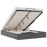 cama matrimonial  cama para adultos  estructura de cama otomana sin colchon gris 140x190 cm