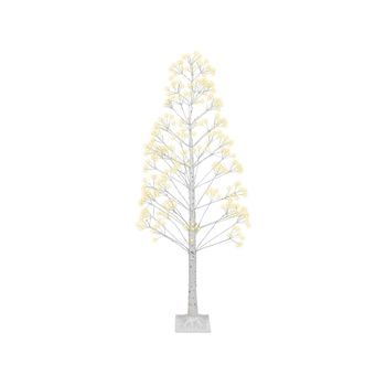 Árbol De Navidad Artificial De Exterior E Interior Con Luces Led Estilo Escandinavo Pe 180 Cm Blanco Balini