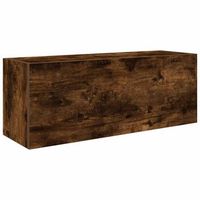 mueble de pared bano  armario de bano madera ingenieria roble ahumado 80x25x30cm