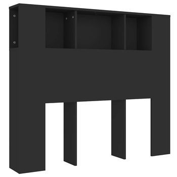 Cabecero Cama - Mueble Cabecero Negro 120x18,5x102,5 Cm Mc4441