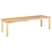 mesa de comedor extensible rectangular tablero chapado acabado natural patas madera maciza 180280 x 100 cm chapa madera fresno claro madura