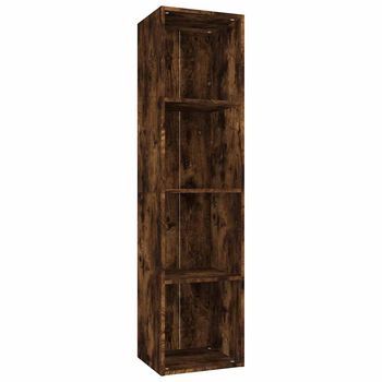 Estantería/mueble De Tv Contrachapada Roble Ahumado 36x30x143cm Vidaxl
