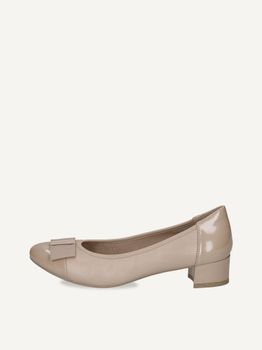 CAPRICE Pumps, beige, made of Leather and textile with Block heel, Size 38.5