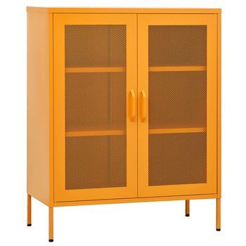 Armario De Almacenaje Amarillo Mostaza 80x35x101,5 Cm Acero Vidaxl