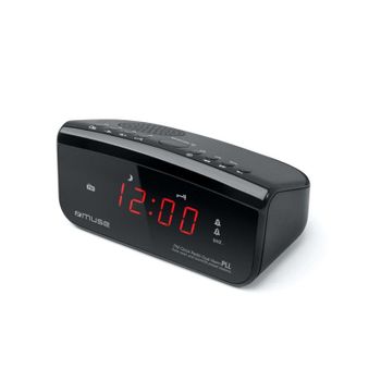 Reloj Despertador Muse M-12CR Digital FM LED Rojo Negro