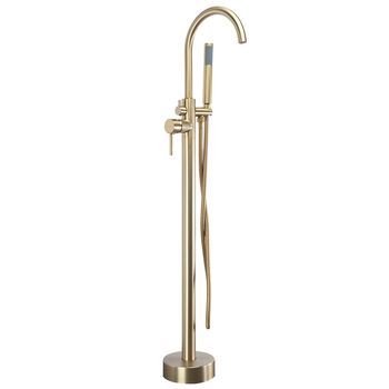 Grifo De Bañera De Piso Rea Lungo Brush Gold