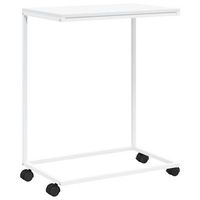mesa auxiliar  mesita auxiliar  mesa de cafe con ruedas de contrachapado blanco 55x35x70 cm