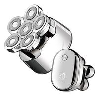 afeitadora 6 en 1 para cabeza rostro con 12 accesorios plata