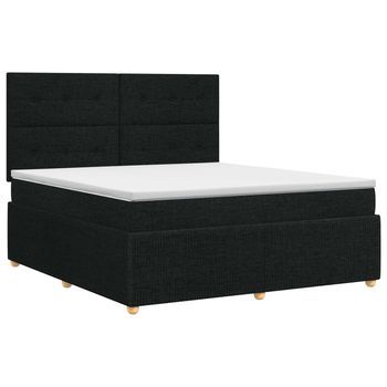Cama Tapizada 190x144x140,5 Cm Tejido - Negro