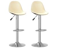 vidaxl taburetes de cocina 2 unidades tela crema