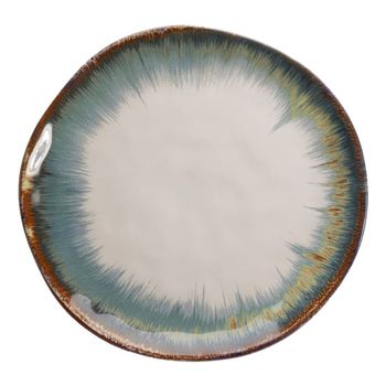 Plato de cerámica blanco y azul D26 - Juego de 4
