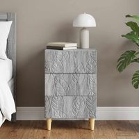 mesita de noche - mueble para dormitorio - madera de ingenieria - sonoma gris 43x395x665cm