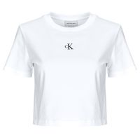 calvin klein jeans camiseta a - ss logo cropped tee para mujer