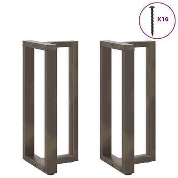 Patas De Mesa，pierna De Mesa Bar Forma T 2 Uds Acero Natural 40x35x(90-91)cm