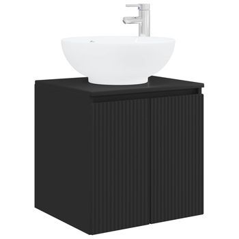 Vanidad Con Lavabo De Pared Negro 49,5 X 44,5 X 65 Cm Vidaxl
