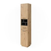 armario de bano beatrice 38 x 190 cm con puertas cajon vicco