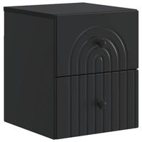 mesita de noche - mueble de pared - madera de ingenieria - negro 33x345x40cm