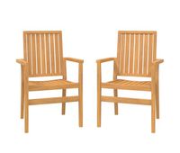vidaxl sillas de jardin apilables 2 uds madera de teca 565x575x91 cm
