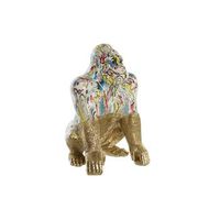 figura resina 285x265x41 gorila dorado