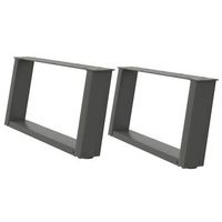 patas de mesa centro forma u 2 uds  patas para mesa acero antracita 60x30-31 cm