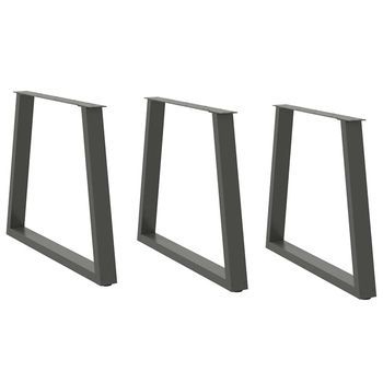 Patas Para Mesa De Comedor En Forma De V (3 Unidades), Antracita, 80 X (72-73,3) Cm, Acero Vidaxl