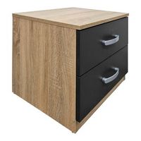 mesita de noche  48x40x415 cm con 2 cajones mueble auxiliar dormitorio color  sonoma - antracita