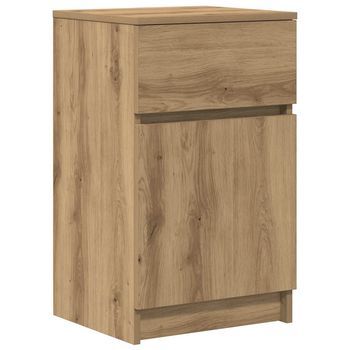 Mesita De Noche Madera De Ingeniería Roble Artisian 39x35x65 Cm Vidaxl