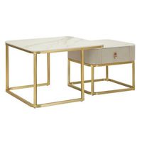 mesas de centro de tela y metal  cm 70x70x48-50x50x435