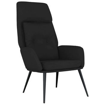 Sillón De Relax De Cuero Sintético De Ante Negro Vidaxl