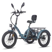 fafrees f20 mate triciclo electrico - motor 500w bateria 48v2345ah frenos hidraulicos asiento con respaldo - gris azul