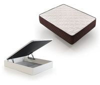 pack colchon descansin  canape abatible 150x190cm color blanco maxima comodidad gran almacenaje