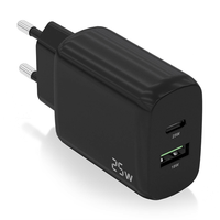 cargador aisens 25w 1xusb-c pd30 1xusb-a qc30 negro