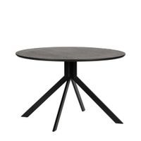 mesa de comedor redonda de acero negro