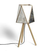 lampara de mesa metal y cristal mattina iluzzia dorado