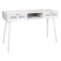 recibidor de madera y rejilla en blanco 120x42x79