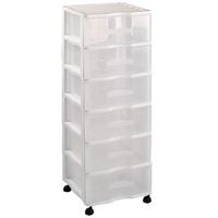 cajonera wagoncolor blanco con 6 cajones con ruedas de 985 x 365 x 38 cm contenedor de plastico para folios especial para oficina u hogar