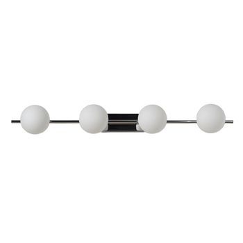Aplique De Pared Duomo 4 Luces G9 Metal Cromado Con 4 Globos De Cristal Opal D11 Cm