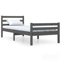 estructura de cama madera maciza gris 90x200 cm vidaxl