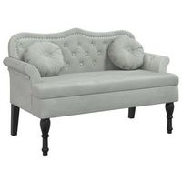 banco con cojines gris claro 1205x65x75 cm terciopelo vidaxl
