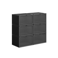 cajas de zapatos apilables de plastico negro  36 x 28 x 22 cm
