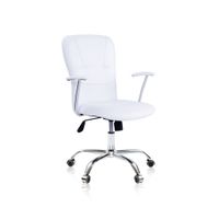 silla de oficina con altura regulable 94-106x58 cm simil blanco
