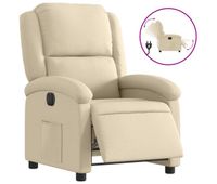 vidaxl sillon reclinable electrico de tela crema